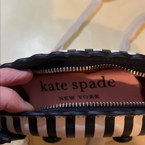 KATE SPADE  NY Shelly cross body navy blazer and creamy white striped leather - Picture 4 of 4